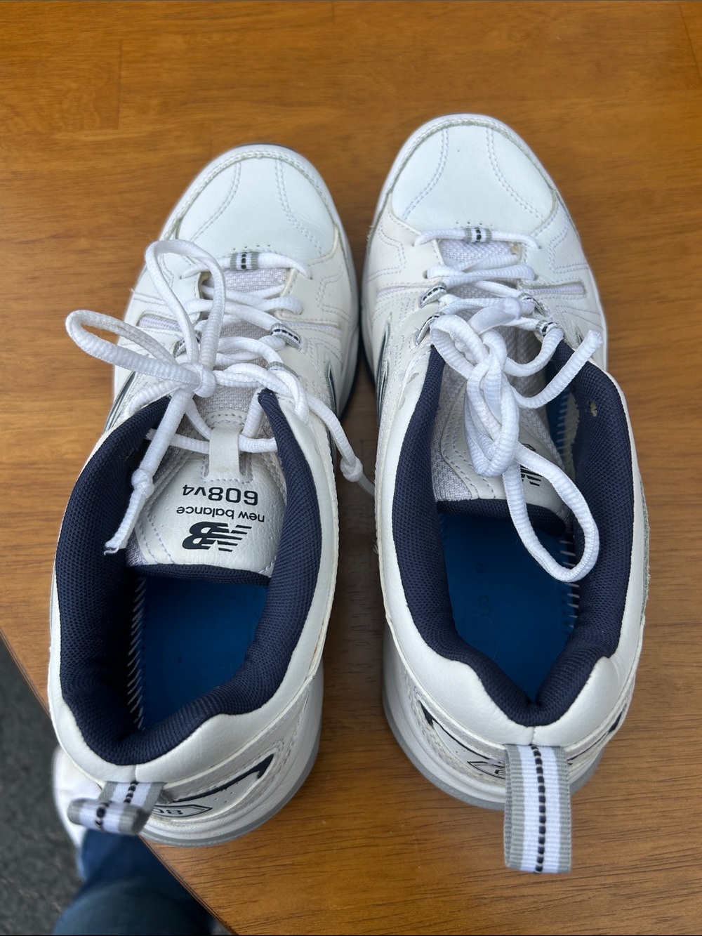 New Balance White and Navy Men’s Athletic Sneakers